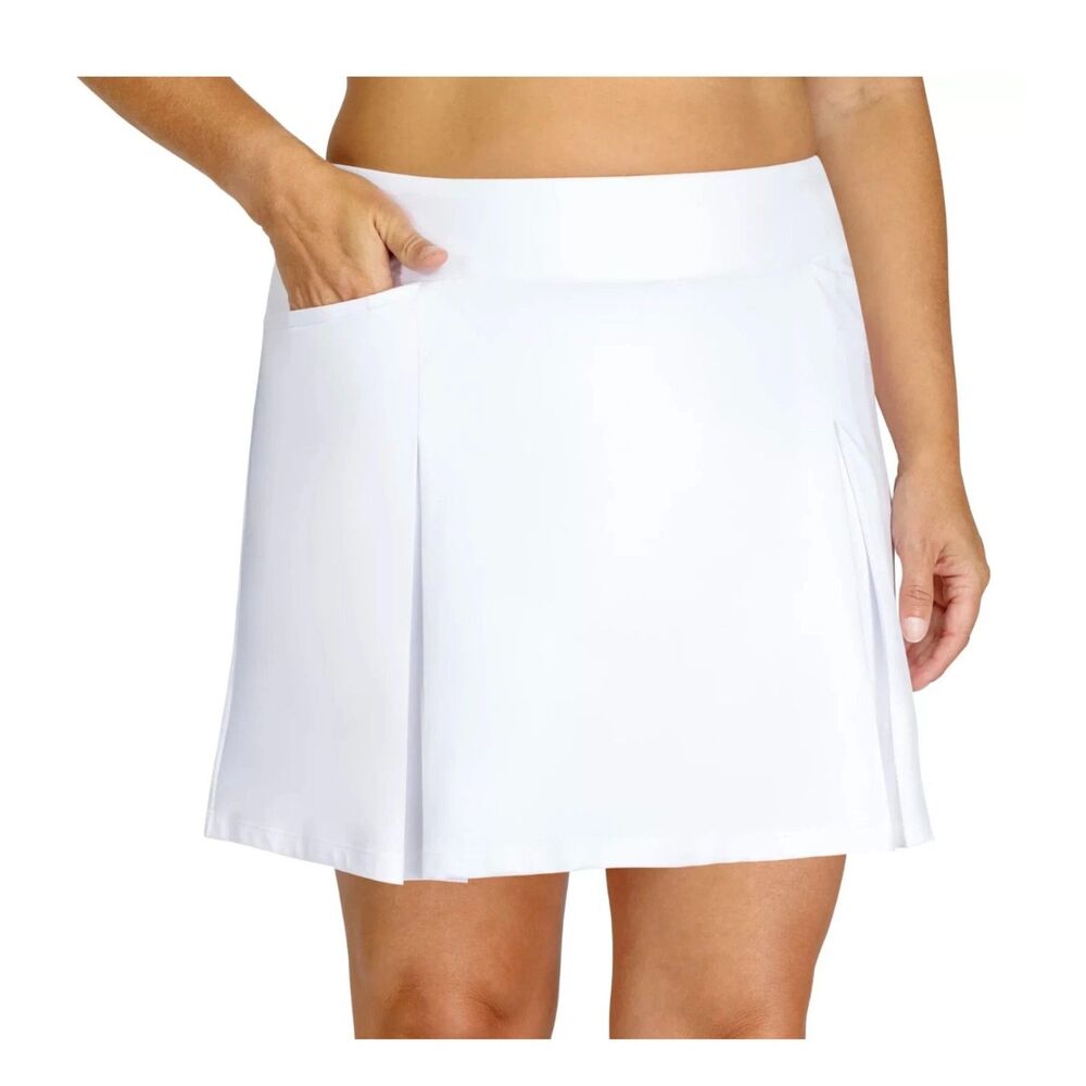 Tail White Label 15" Pleated Golf Skort White Chalk UPF 50 NWT Size M